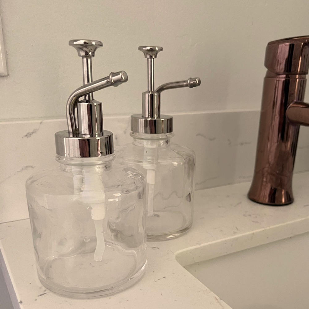 Set of 2 oil can soap dispensers